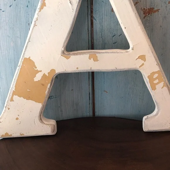 Ballard Design lightweight distressed letter “A” wall-hanging - Picture 5 of 6